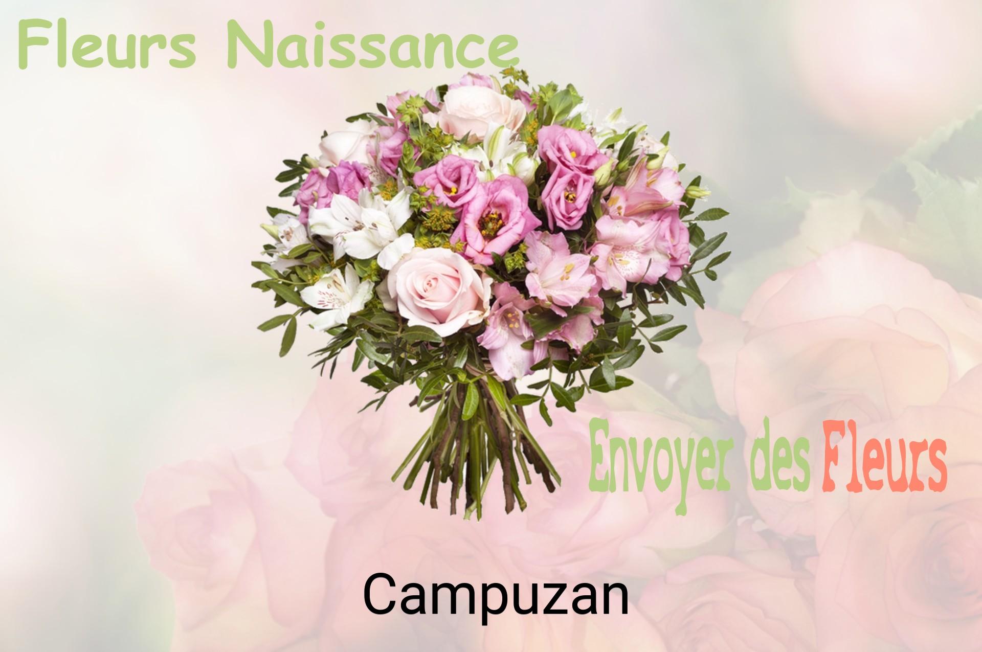 Bouquet de fleurs de naissance livré à Campuzan