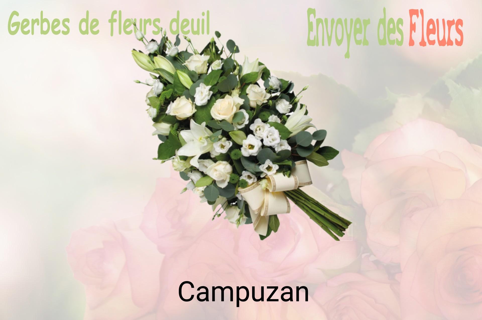 Gerbe de fleurs de deuil livrée à Campuzan